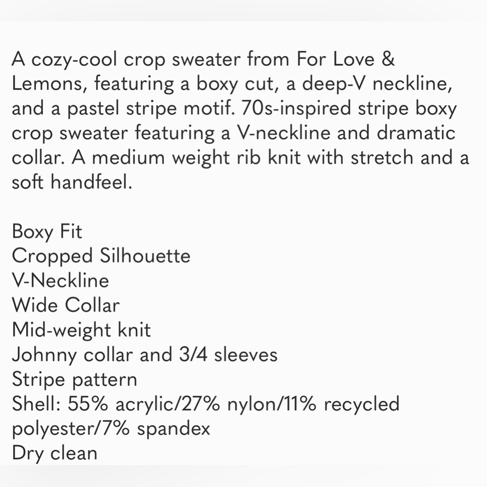 🌟For Love & Lemons Crop Sweater🌟 - Picture 12 of 12